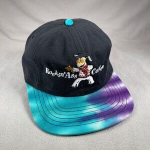 Rockin Ass Coffee Hat Men OS‎ Black Snapback Cap Las Vegas Tie Dye USA Made VTG